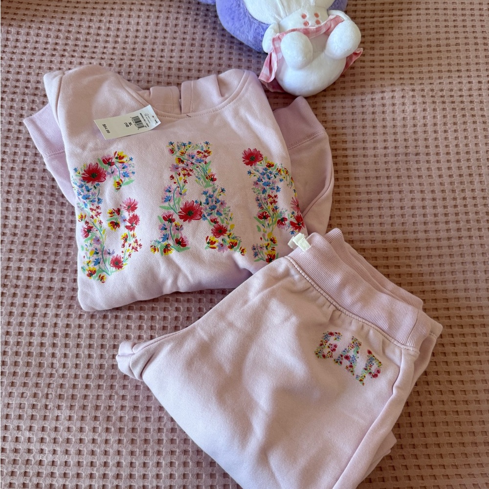 GAP Pink Floral Baby Outfit Set